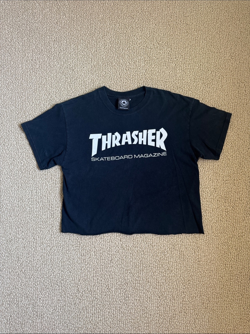Thrasher Black T-Shirt with White Logo